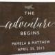 The Adventure Begins Wedding Welcome Sign - Nautical Wedding Welcome Sign - Wood Wedding Welcome Sign - WS-166
