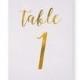 Octavia Gold Foil Table Numbers - Gold Table Number Cards - Both Sides - Wedding Table Numbers with Gold Foil 