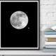 Moon print art, Full moon print, Moon printable, Moon digital, Northern star, Moon wall decor , Photography , Art, InstantDownloadArt1