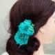 Flower Girl Hair Clip, Blue Flower Pins, Girls Hair Accessory, Flower Girl Flower Pin, Small Hair Flower, Blue Bobby Pin