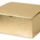 10 Large Square Gold Linen Foil Gift Boxes 8x8x3.5