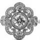 DUCHESS - Diamond Engagement Ring or Right Hand ring SEMI-MOUNT-14K white gold - Weddings- Luxury- Brides - art deco - BP0011