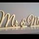 Mr & Mrs gold sign. Wedding table decor.