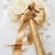 Bridal Bouquet or Bridesmaid bouquet , Wedding Cream /Gold  Bouquet, Sola flowers