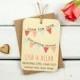 Rustic bunting save-the-date - coral peach mint
