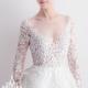A-line wedding dress with long sleeves and Illusion neckline from Meera Meera