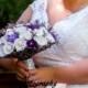 Bling! Ivory, lavender and purple Sola Flower Rose Bouquet with rhinestone handle