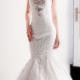 Sweetheart Trumpet lace Wedding Dress with crystal Beaded details from Meera Meera