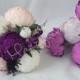 Bridal bouquet,wedding bouquet,paper flower bouquet,peonies pink,bridal flower,bouquet wedding.