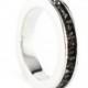 Black Diamond Ring Uncut 14k White Gold Wedding Band Set Personalize Jewelry