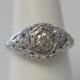 Antique Filigree and Engraved Diamond Ring