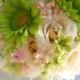 17 Piece Package Wedding Bridal Bride Maid Of Honor Bridesmaid Bouquet Boutonniere Corsage Silk Flower IVORY PEACH GREEN "Lily Of Angeles"
