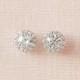 Crystal Stud Earrings Bridal Earrings Wedding Bridesmaids, Small and Dainty, Silver Tone, Rose Gold Tone, Small Crystal Stud Earrings