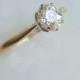 Art Deco .75ct diamond solitaire 18K gold engagement ring