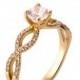 Forever Brilliant Moissanite Ring, 14K Gold and Moissanite engagement ring, celtic ring, engagement ring, art deco, twist ring, R001