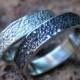 stardust textured unique wedding band set of 2 unisex sterling silver wedding rings - handmade jewelry - for men and women -