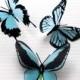 12 x 3D Butterflies in Baby Blue for Nursery or childrens Wall Decor