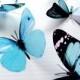 36 x Special Aqua 3D Butterflies great for Weddings, Crafts