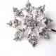 Winter Wedding Snowflake Wedding Hair Pin, Rhinestones Silver Tone, Crystal Christmas Bobby Pin, Frozen Frost