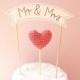 Mr and Mrs Cake Topper with Wedding Cake Banner Sign
