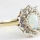 Vintage opal and diamond ring in 9 carat gold for her