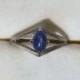 Vintage Blue Star Sapphire in 10K Brushed White Gold Setting. 6 Ray Star. Pinky Ring or Child Ring. Estate Jewelry. September Birthstone.