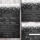 Printable Chalkboard Wedding Invitation Suite Printable Invites Black Invitation Heart Wedding Invitation Download Invitation Edited PDF