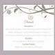 DIY Wedding Details Card Template Editable Word File Download Printable Details Card Black Gray Details Card Elegant Information Card
