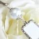 Wedding bouquet photo charm. White, Pink, blue, ivory or gold pearl photo charm. Handmade wedding keepsake. Gift for the bride. Sister gift
