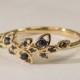 Leaves Engagement Ring  - 14K Gold and Sapphires engagement ring, engagement ring, leaf ring, filigree, antique, art nouveau, vintage, 11