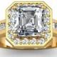 14K Yellow Gold Asscher-Cut Engagement Ring 0.90 ct. tw