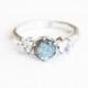Labradorite moonstone three stone engagement ring, moonstone labradorite twig engagement ring, twig ring