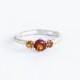 Fire citrine twig engagement ring, citrine engagement ring, three stone ring
