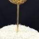 Large 3" Gold Glitter Ball Cake Topper   wedding, birthday, party
