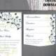 Pocket Wedding Invitation Template Set DIY EDITABLE Word File Instant Download Navy Blue Wedding Invitations Printable Floral Invitation