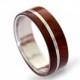 Men's stainless steel ring with red hearth inlay