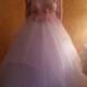 Sample Gown Listing/ Gorgeous Pink & White Fairy Goddess Crystal Sequined Tulle Bridal Ballgown Bohemian Beach Garden Party