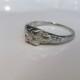 Art Deco White Gold Diamond Engagement Ring 18k Ladies 1930s 1940s round solitaire mine cut