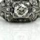 Art Deco Platinum Antique Engagement Ring .95ctw Art Deco Old European Cut Diamond Wedding Ring Art Deco Engagement Ring Size 7.25!