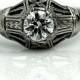 Art Deco Engagement Ring GIA .42ct Antique Diamond Ring 18 Kt White Gold Solitaire Ring 1930s Ring Vintage Estate Ring Filigree Ring!
