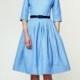 Wedding dress blue, wedding dress with colour, 1950s inspired dress, 50s inspired dress, blue tea length dress, blue plus size dress