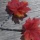 Fall Leaves Hair Pins, Pair of Maple Leaf Bobbie Pins in Autumn Colors, Fall Wedding, Autumn Flower Girl, Fall Maple Leaves, Fall Colors