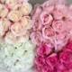 Silk Rose Bouquet For Bridesmaids Artificial Flower Bouquets Rose Buds Bouquet White, Champagne, Hot Pink Bouquet