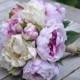 Wedding Flowers, Wedding Bouquet, Keepsake Bouquet, Bridal Bouquet, Lavender & Ivory Peonies silk flower bouquet.