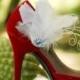 Shoe Clips IVORY / Fuschia / Black / Red / Kelly Green / Royal Blue / Purple Couture. Mixed Feathers Accessory, Glamour Diva, Bridal Bride