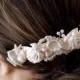 Beach Wedding Comb, Pearls Crystals Flowers Hair Comb, wedding accessory, bridal headpiece by Nikush