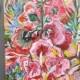Original acrilyc paining made on small canvas(5,12 X 7,09) Nice gift for home decor. Flowers painting, Landscape, idea