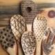 Wood burned kitchen utensils, bamboo wooden spoons