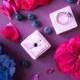 Free shipping!  Pink Sugar Velvet Ring Box Handmade Wedding Vintage Shiny  Engagement Gift Bride