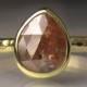 18k Gold Rose Cut Diamond Engagement Ring, Hammered Diamond Engagement Ring